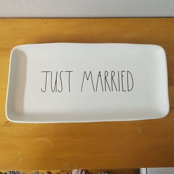 Rae Dunn "Just Married" platter, 14" x 7" - Picture 1 of 6